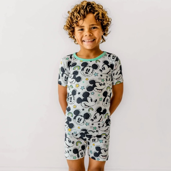 NWT Little Sleepies Disney Mickey Mouse Forever Two Piece Short Pajama Set - Picture 2 of 5